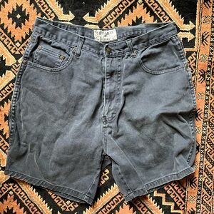 High-Waisted Dark Denim Shorts
